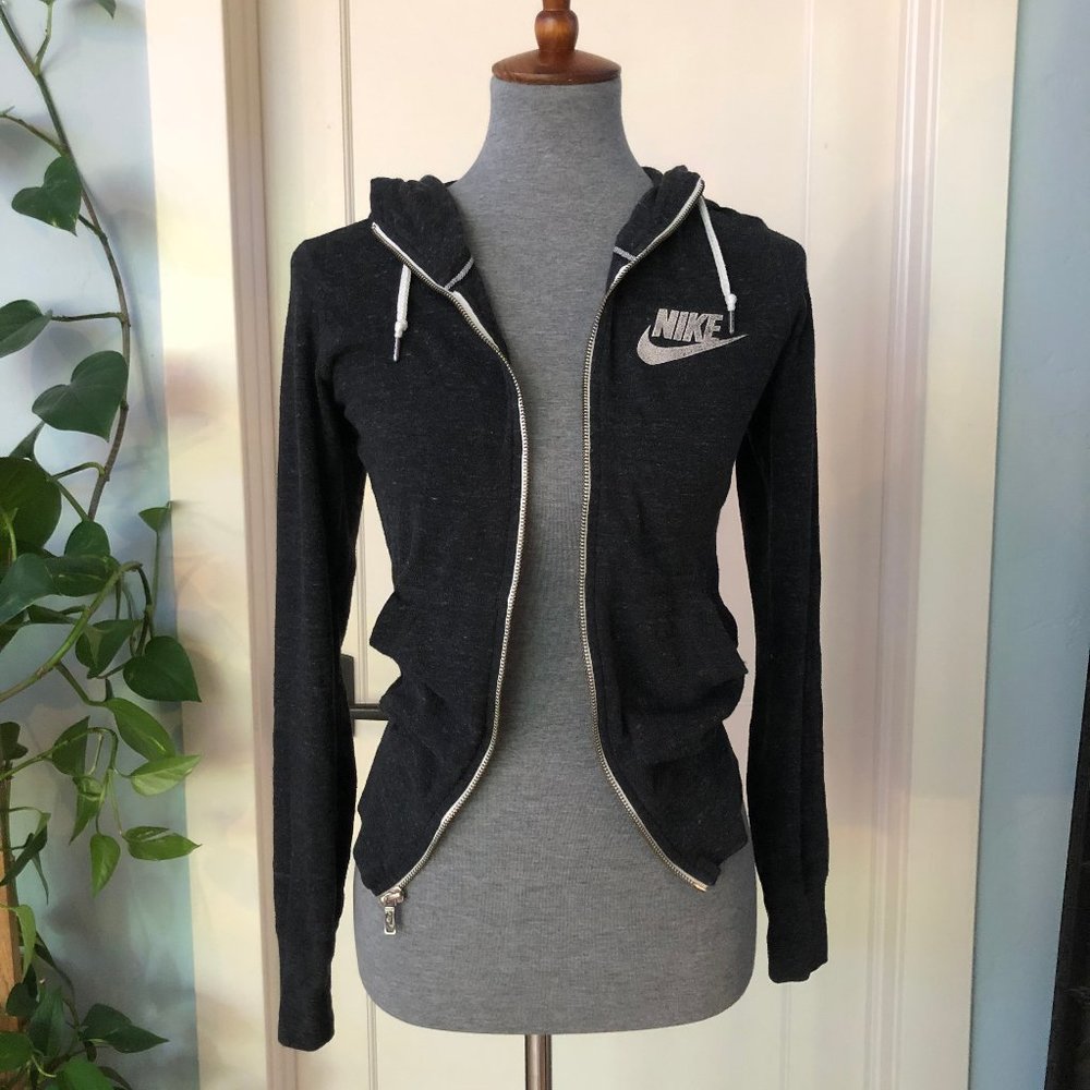 Nikey Grey Zip Up Hoodie